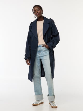 Gabardina semi-comprida leve