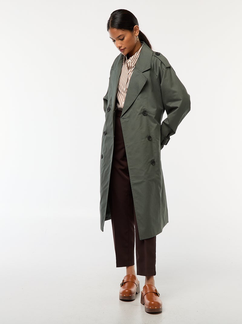 Gabardina semi-comprida leve Verde - Kiabi