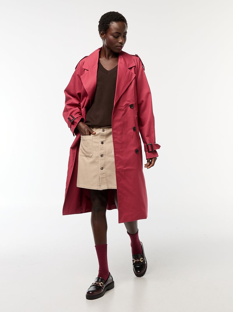 Gabardina semi-comprida leve Vermelho - Kiabi