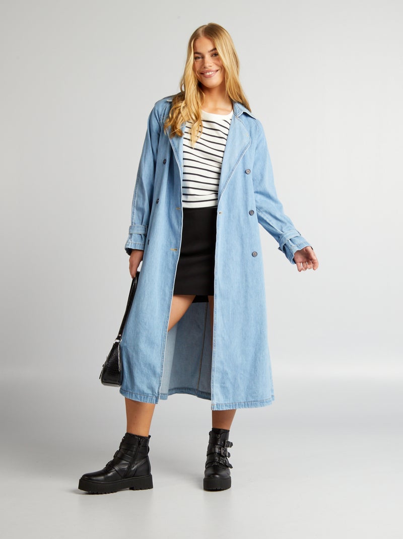 Gabardine comprida de ganga AZUL - Kiabi