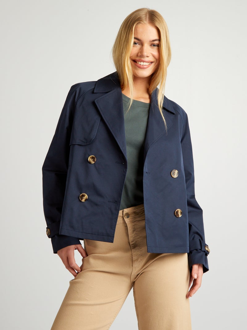 Gabardine curta AZUL - Kiabi