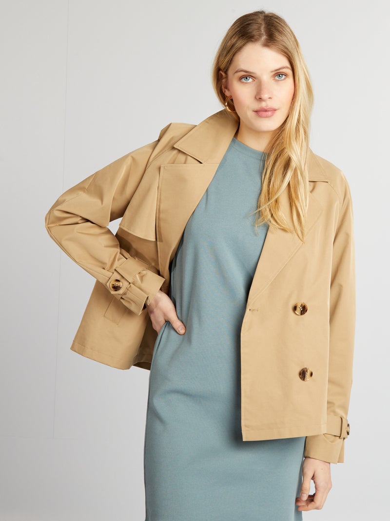 Gabardine curta BEGE - Kiabi