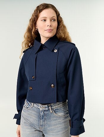 Gabardine curta de algodão