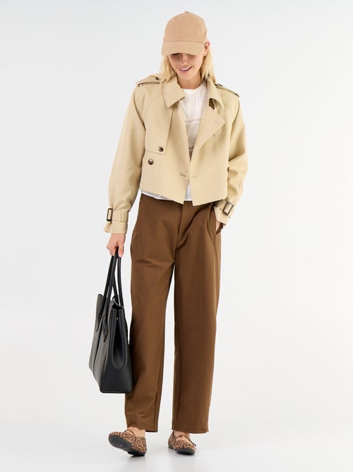 Gabardine curta de algodão - Kiabi