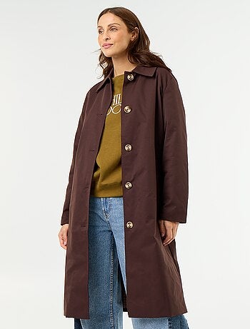 Gabardine de comprimento médio com forro interior