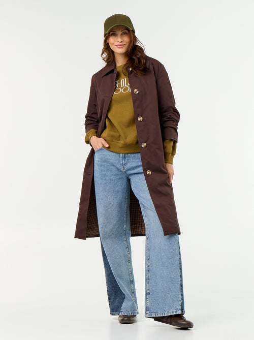 Gabardine de comprimento médio com forro interior - Kiabi Gabardine de comprimento médio com forro interior - Kiabi