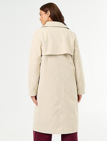 Gabardine de comprimento médio com forro interior