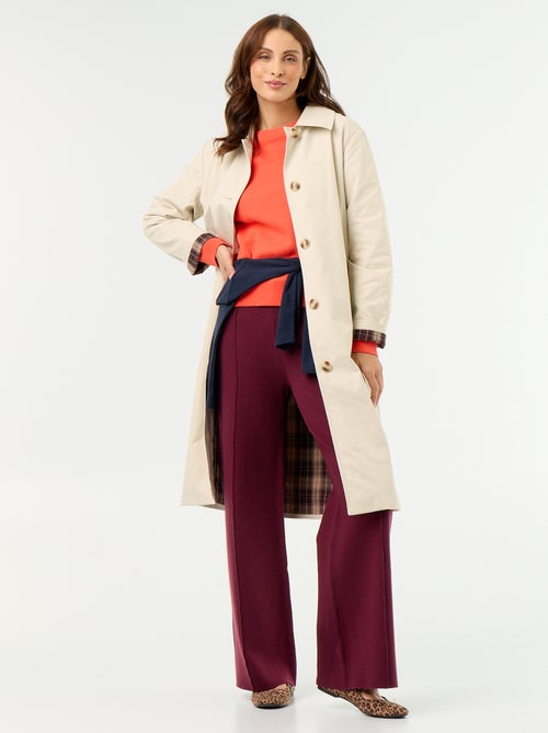 Gabardine de comprimento médio com forro interior - Kiabi Gabardine de comprimento médio com forro interior - Kiabi