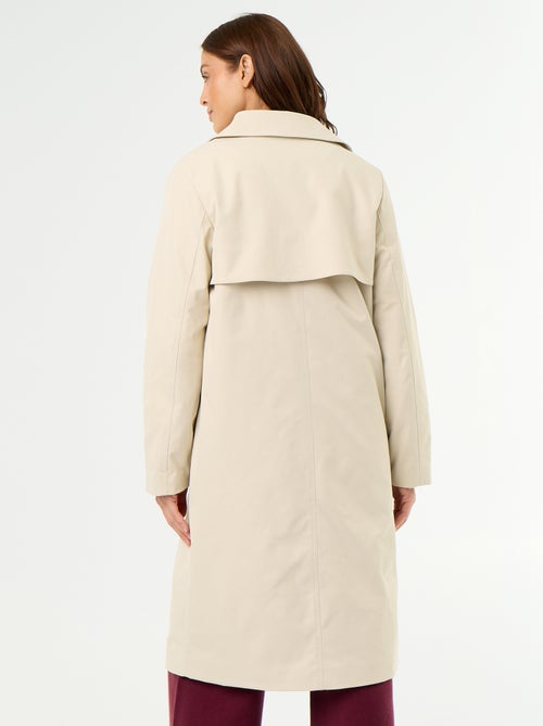 Gabardine de comprimento médio com forro interior - Kiabi Gabardine de comprimento médio com forro interior - Kiabi