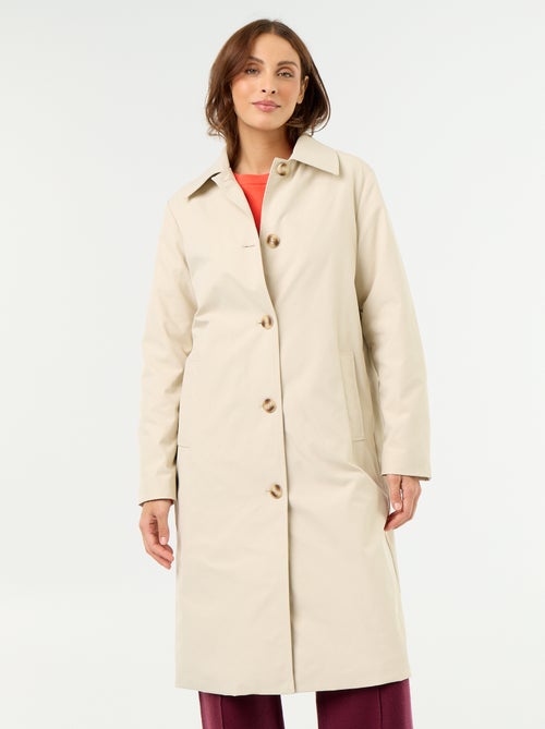 Gabardine de comprimento médio com forro interior - Kiabi Gabardine de comprimento médio com forro interior - Kiabi