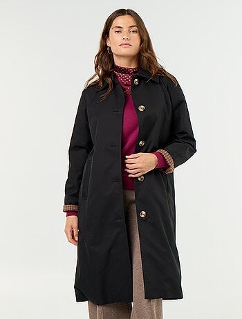Gabardine de comprimento médio com forro interior