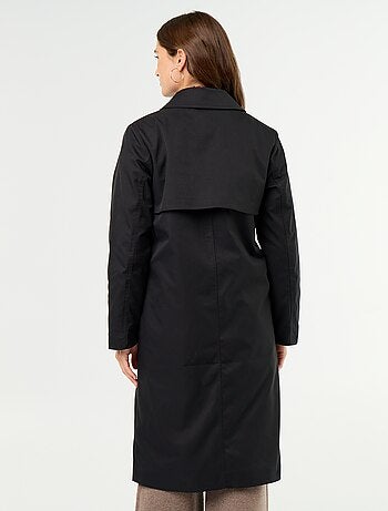 Gabardine de comprimento médio com forro interior