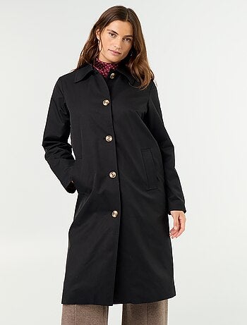 Gabardine de comprimento médio com forro interior