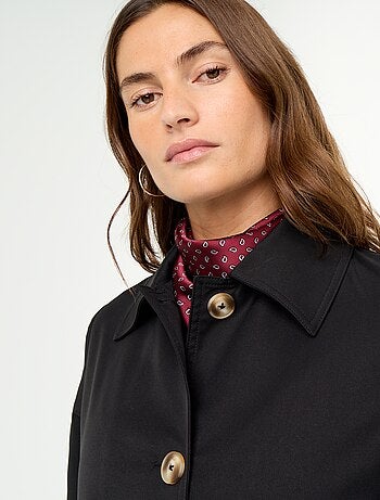Gabardine de comprimento médio com forro interior