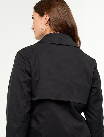 Gabardine de comprimento médio com forro interior