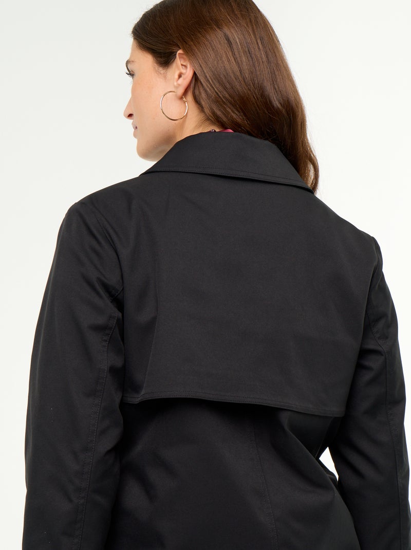 Gabardine de comprimento médio com forro interior Preto - Kiabi
