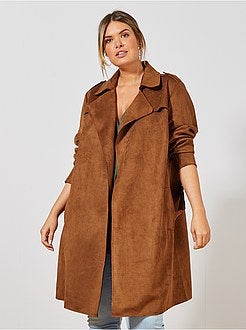 Gabardine em camurça sintética com cinto - Kiabi