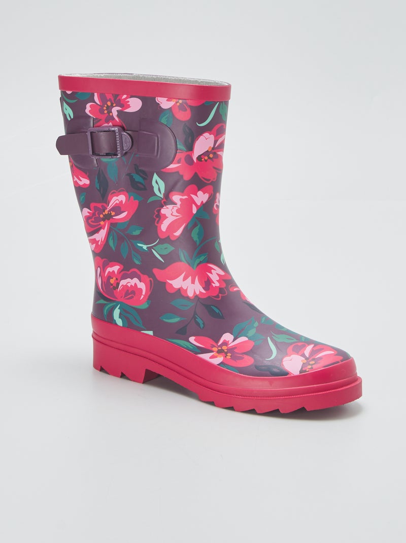Galochas com estampado 'florido' VERMELHO - Kiabi