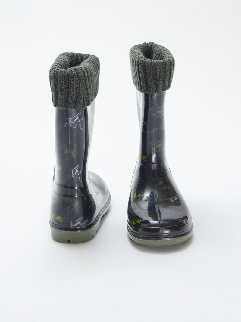 Galochas de borracha com dobra nervurada CAQUI - Kiabi