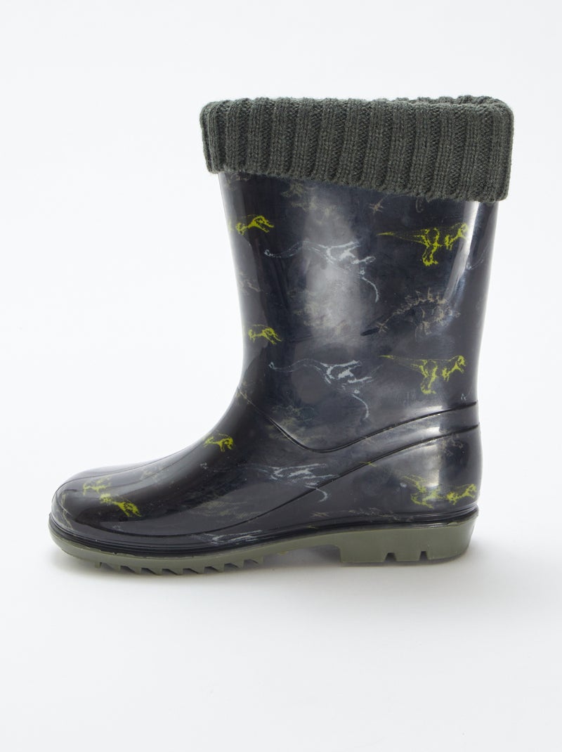 Galochas de borracha com dobra nervurada CAQUI - Kiabi