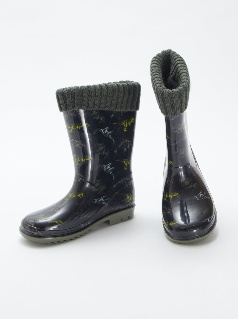 Galochas de borracha com dobra nervurada CAQUI - Kiabi