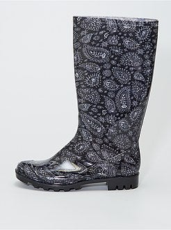 Galochas de borracha com motivo floral - Kiabi