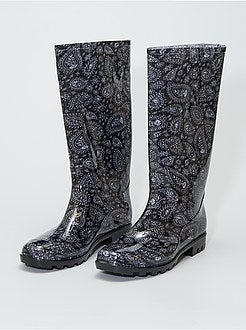 Galochas de borracha com motivo floral - Kiabi