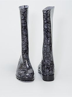 Galochas de borracha com motivo floral - Kiabi