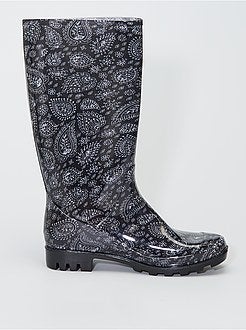 Galochas de borracha com motivo floral - Kiabi