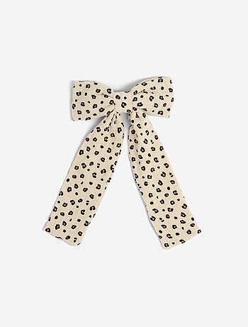 Gancho de cabelo com laço grande estampado