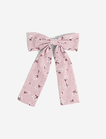 Gancho de cabelo com laço grande estampado