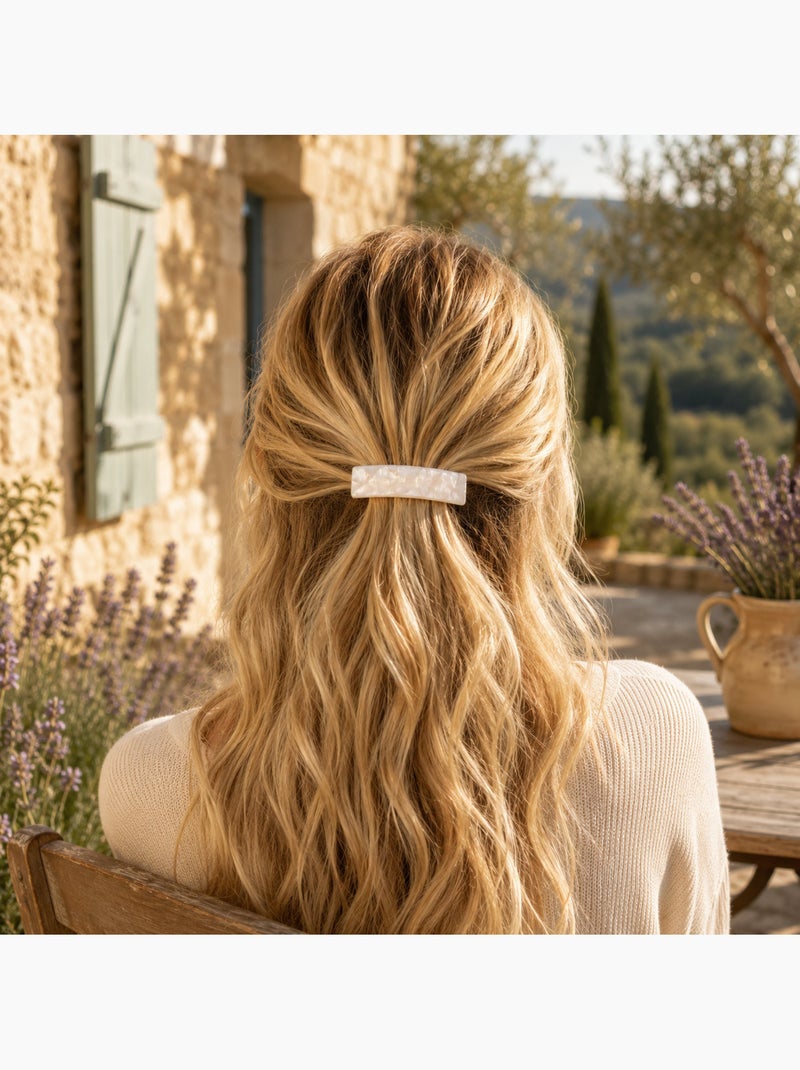Gancho de cabelo nacarado em acetato Branco nacarado - Kiabi