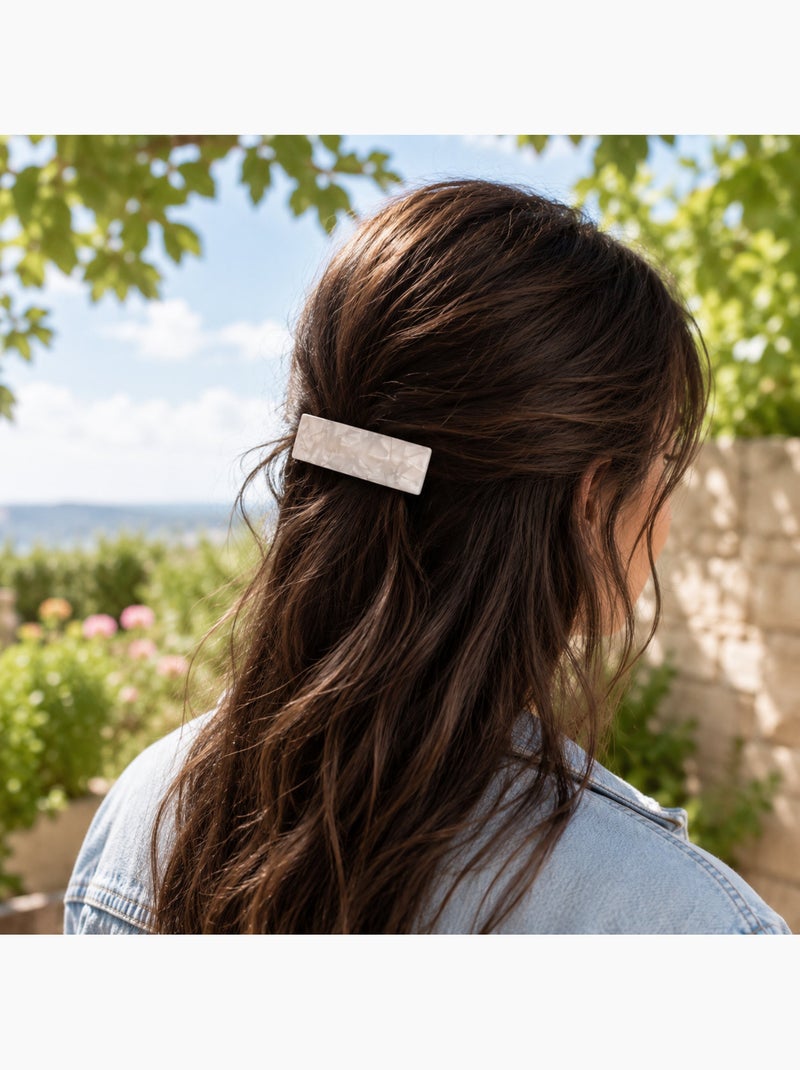 Gancho de cabelo nacarado em acetato Branco nacarado - Kiabi
