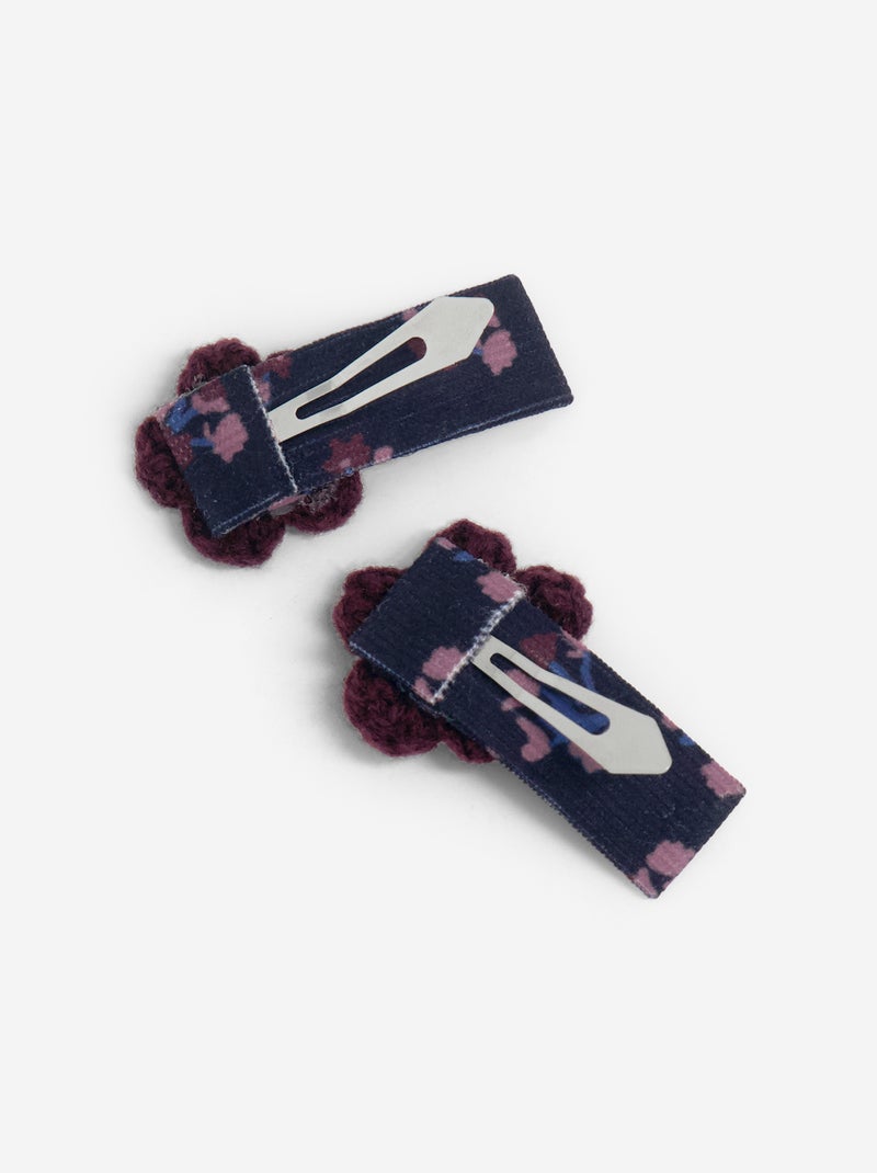 Ganchos de cabelo tipo crocodilo em forma de flores Azul - Kiabi