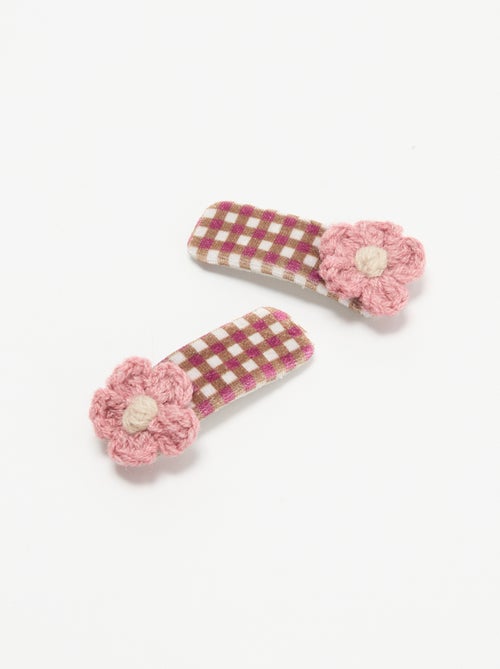 Ganchos de cabelo tipo crocodilo em forma de flores - Kiabi