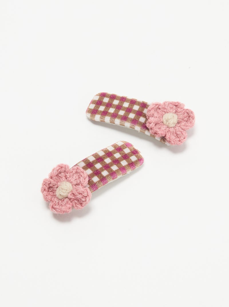 Ganchos de cabelo tipo crocodilo em forma de flores Rosa - Kiabi