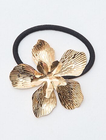 Ganchos de crocodilo em forma de flor dourados