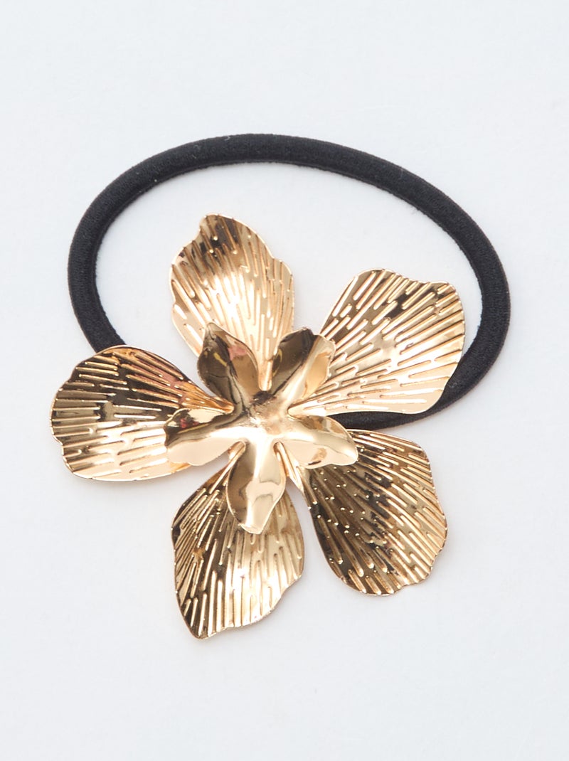 Ganchos de crocodilo em forma de flor dourados Amarelo - Kiabi