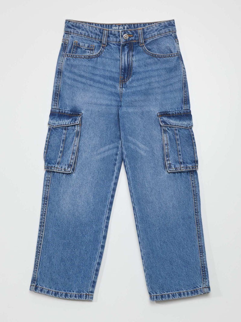 Ganga wide leg com bolsos AZUL - Kiabi