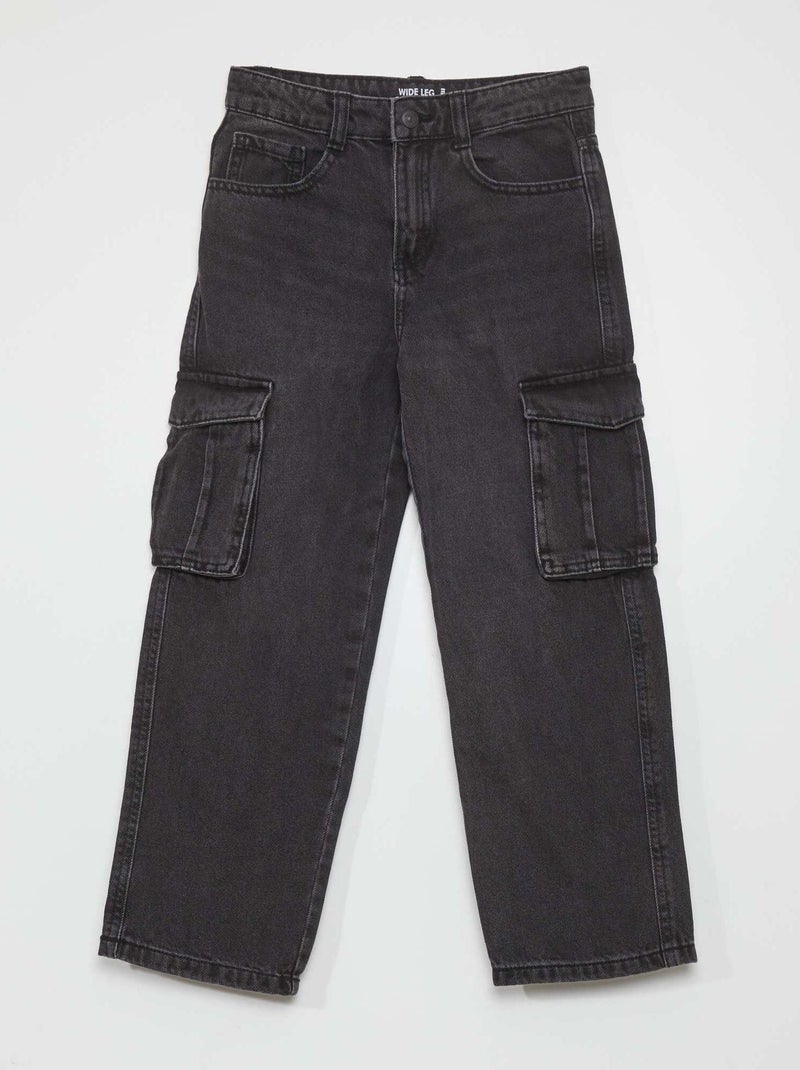 Ganga wide leg com bolsos CINZA - Kiabi
