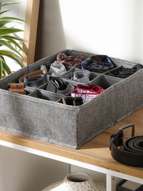 Gaveta organizadora em linho - 12 compartimentos - Kiabi