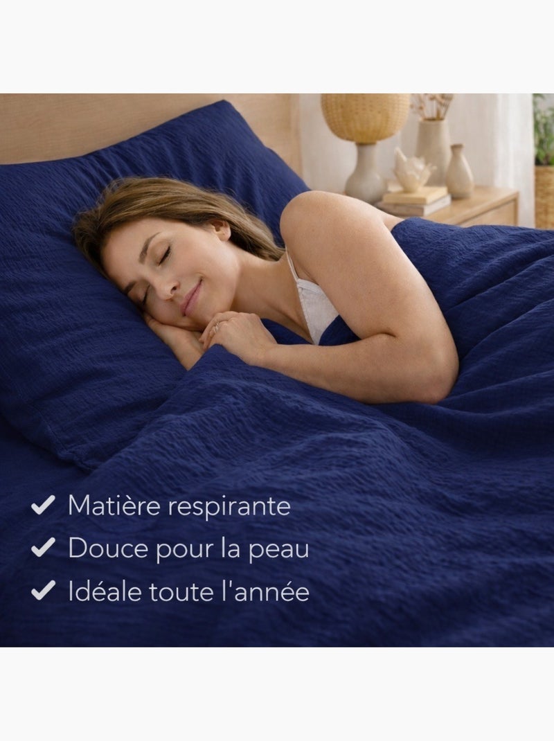 Gaze de algodão alia promo linge Azul - Kiabi