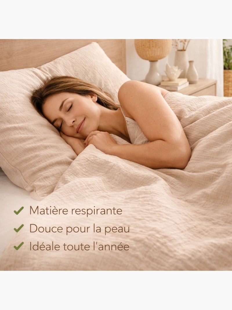 Gaze de algodão alia promo linge Bege-areia - Kiabi