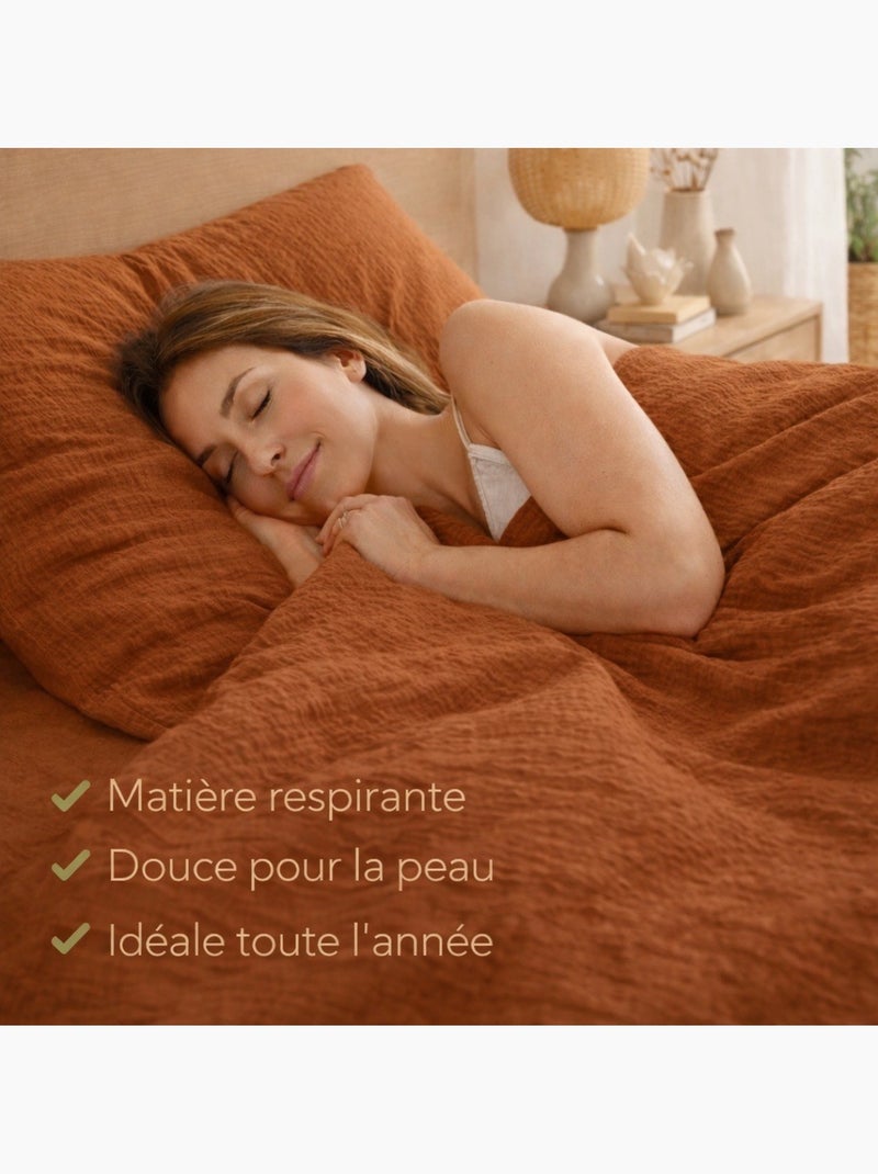 Gaze de algodão alia promo linge Castanho-glacé - Kiabi