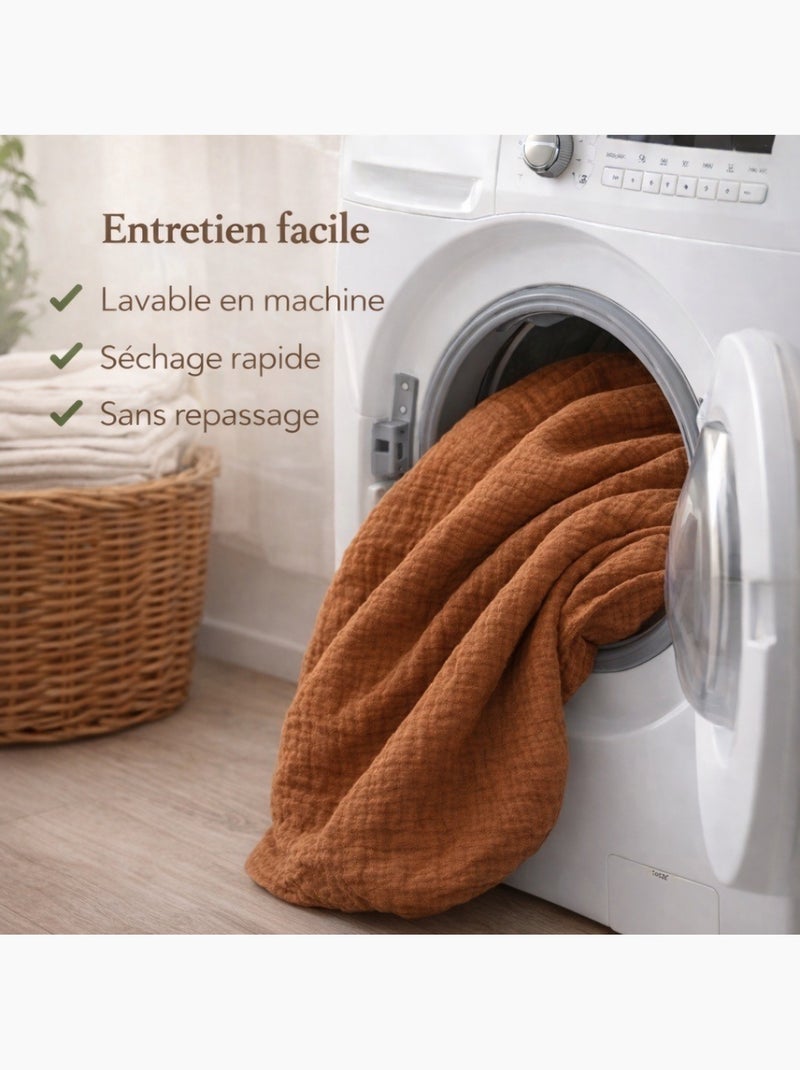 Gaze de algodão alia promo linge Castanho-glacé - Kiabi