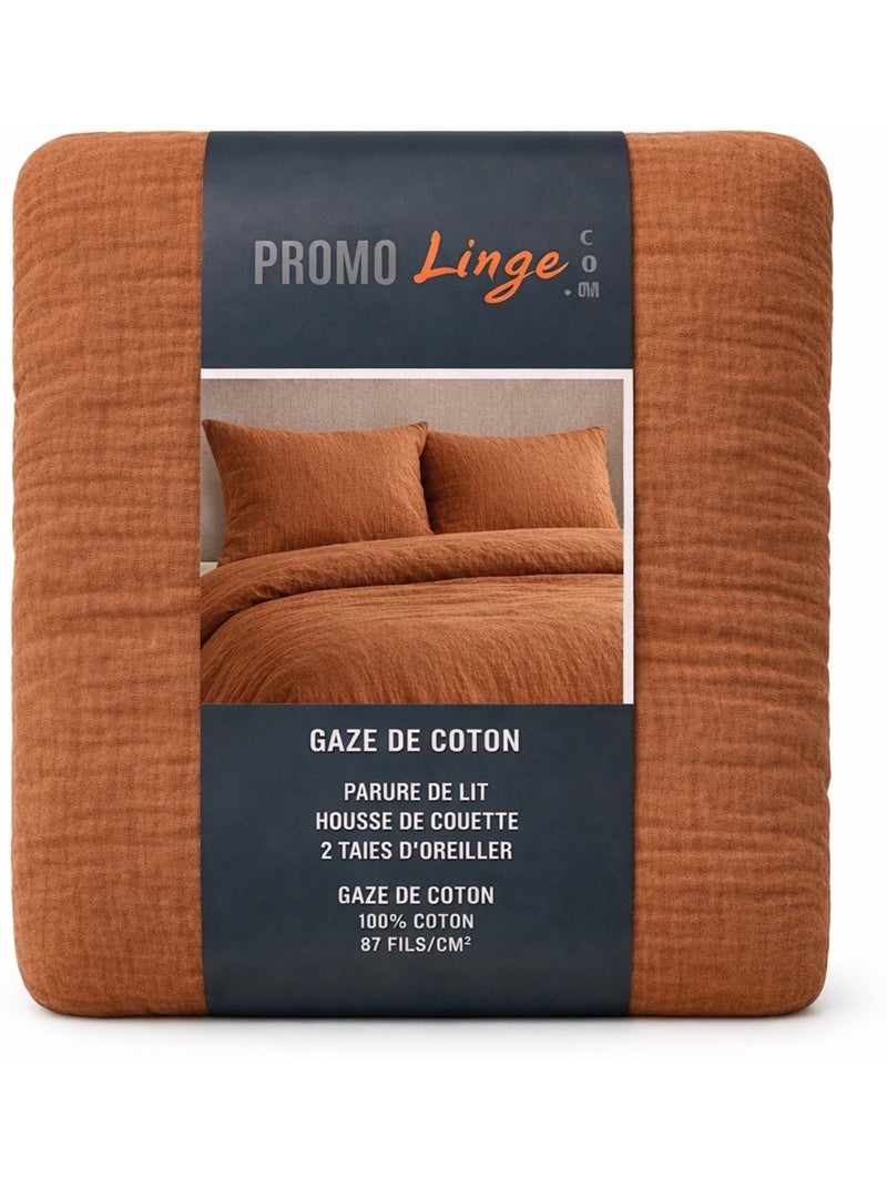 Gaze de algodão alia promo linge Castanho-glacé - Kiabi