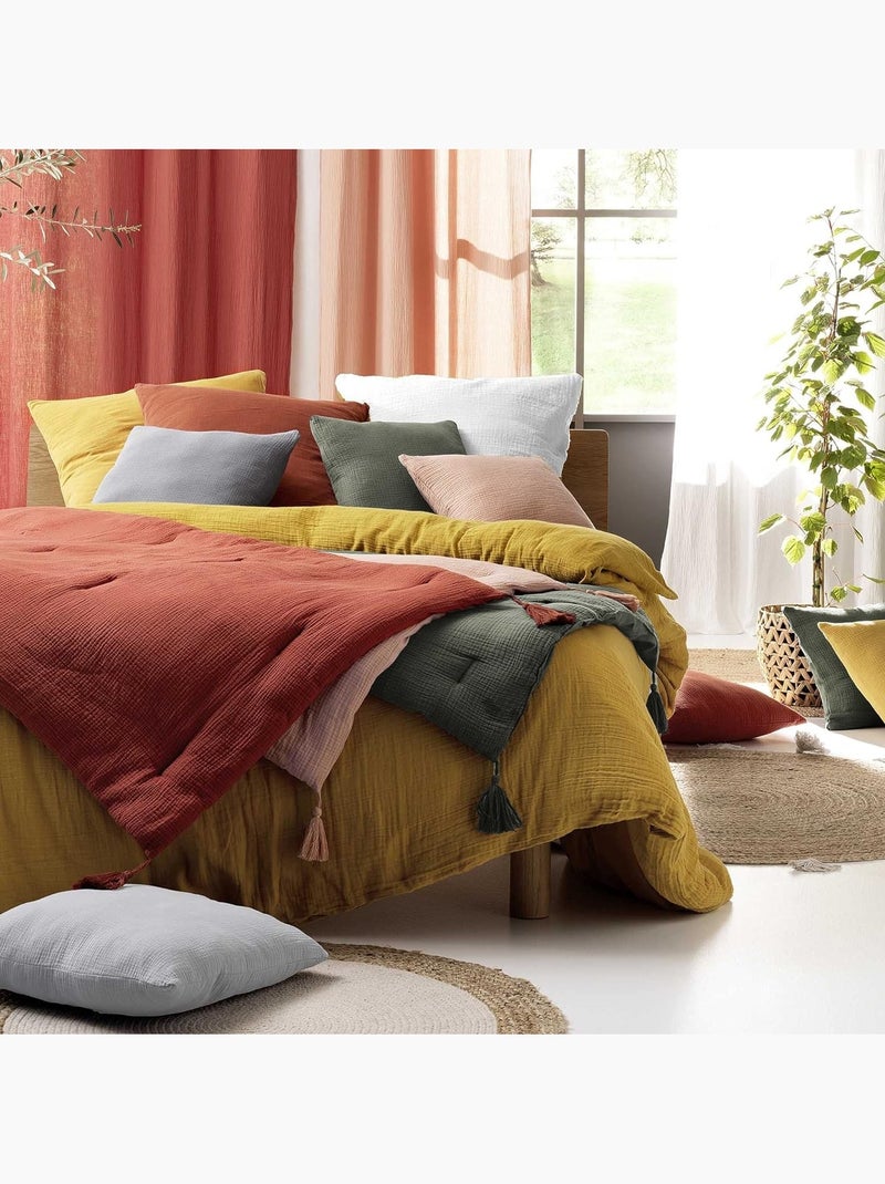 Gaze de algodão douceur d'intérieur Amarelo - Kiabi
