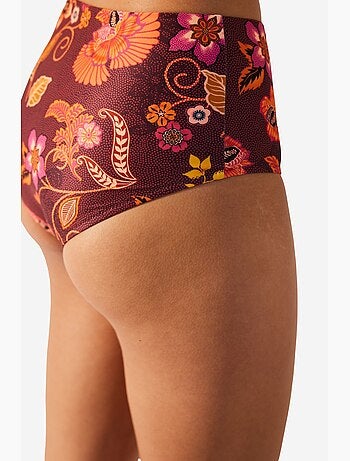 Gianna parte de baixo de biquíni de cintura subida estampada penti