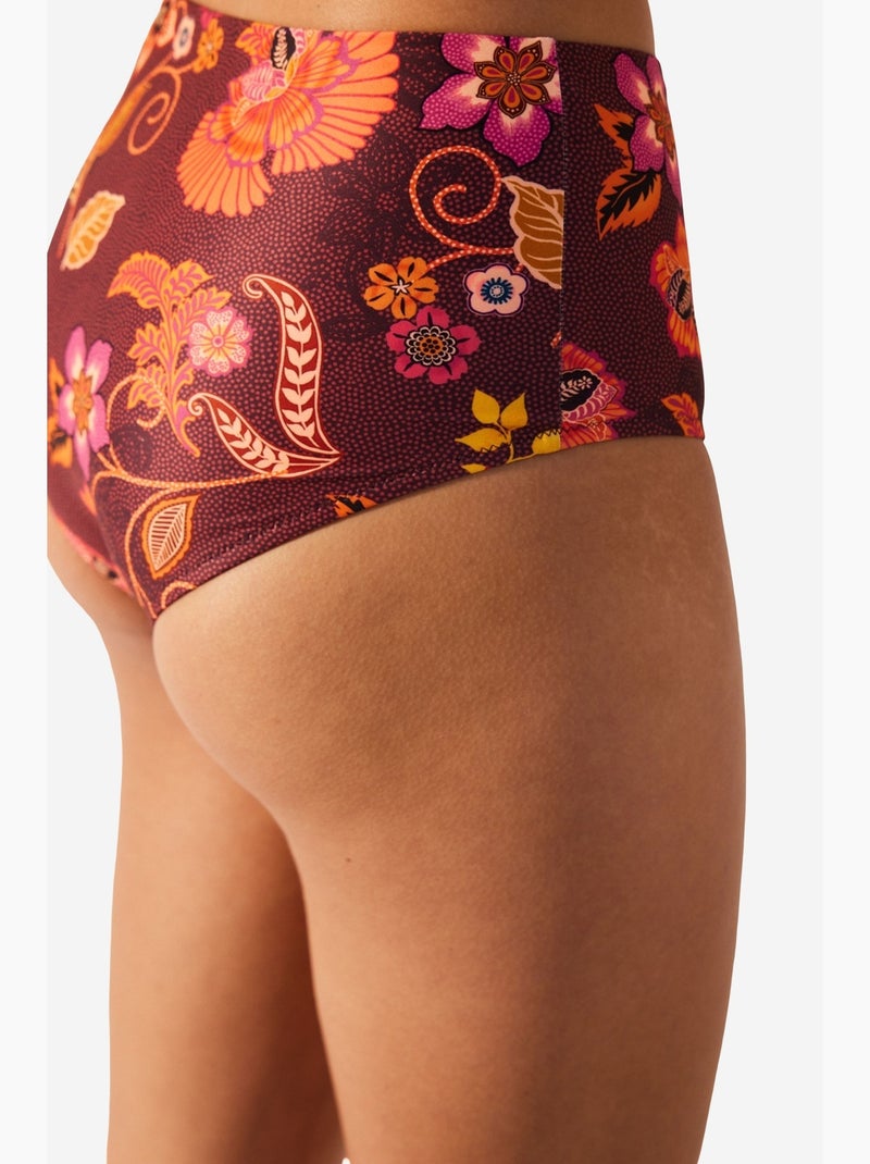 Gianna parte de baixo de biquíni de cintura subida estampada penti Vermelho bordô - Kiabi