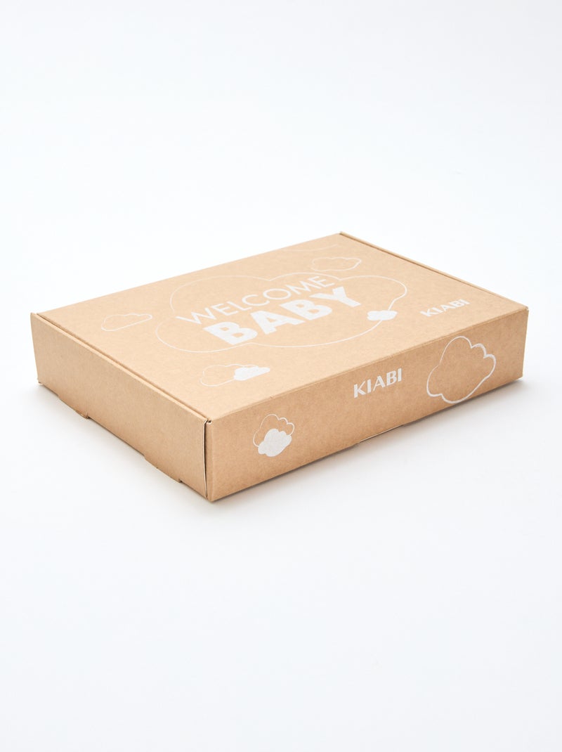 GIFTBOX body + calças + meias + gorro + babete Bege - Kiabi